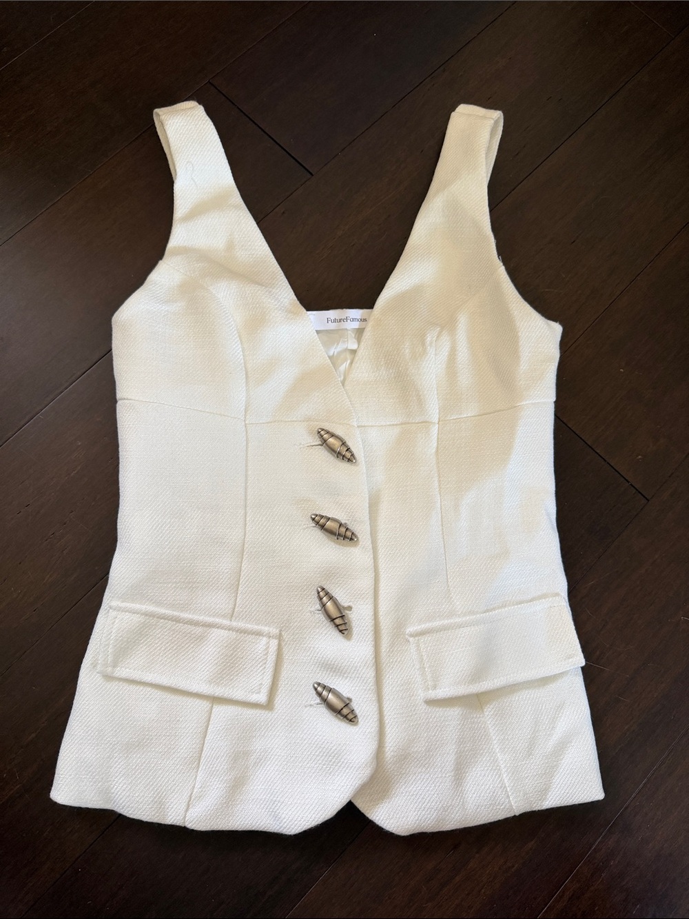 Future Famous Textured top Vest with Decorative Buttons